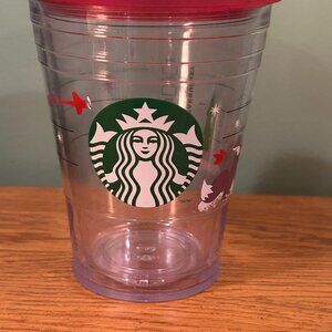 STARBUCKS RED 12 OZ CUP GENTLY USED